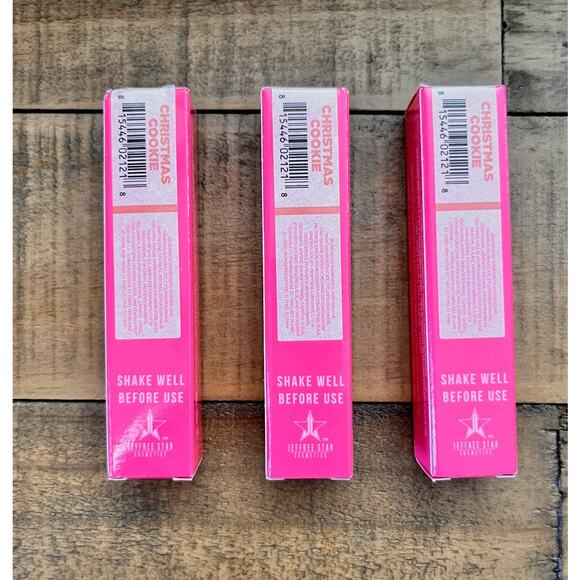 JEFFREE STAR Velour Liquid Lipstick in Christmas Cookie (peach/nude) 3-PACK NEW - Picture 4 of 7